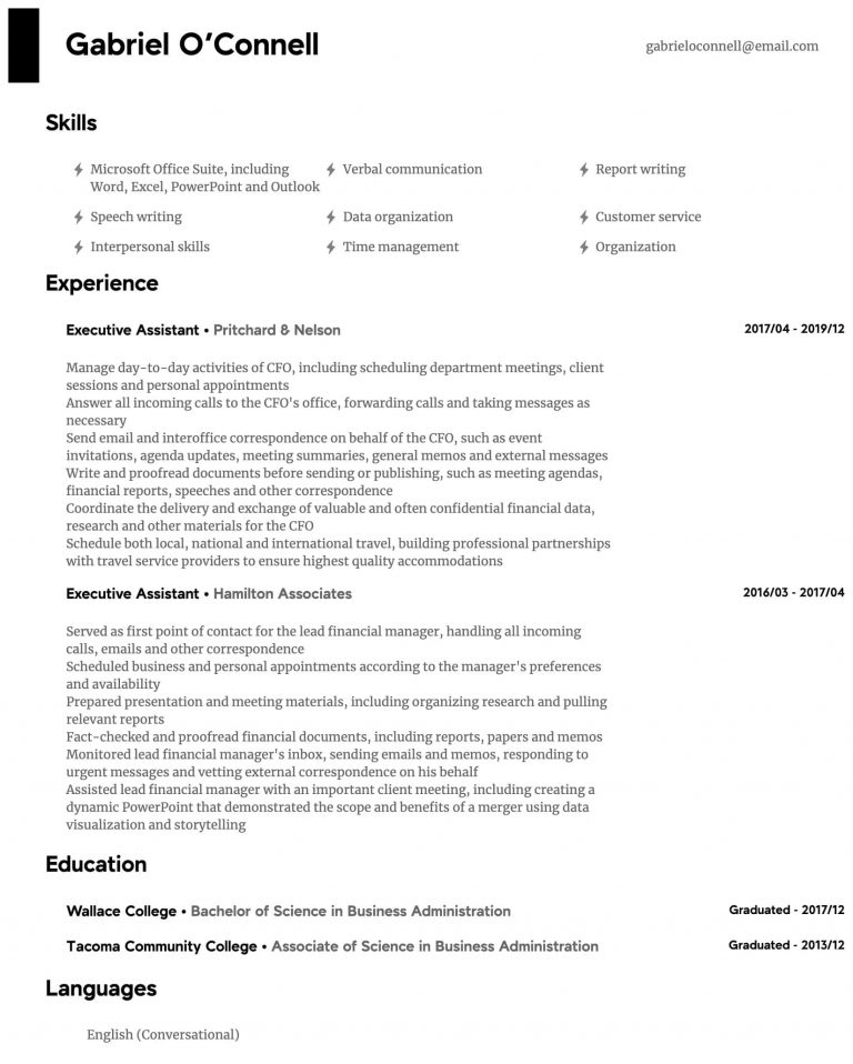 Executive Assistant Job Description